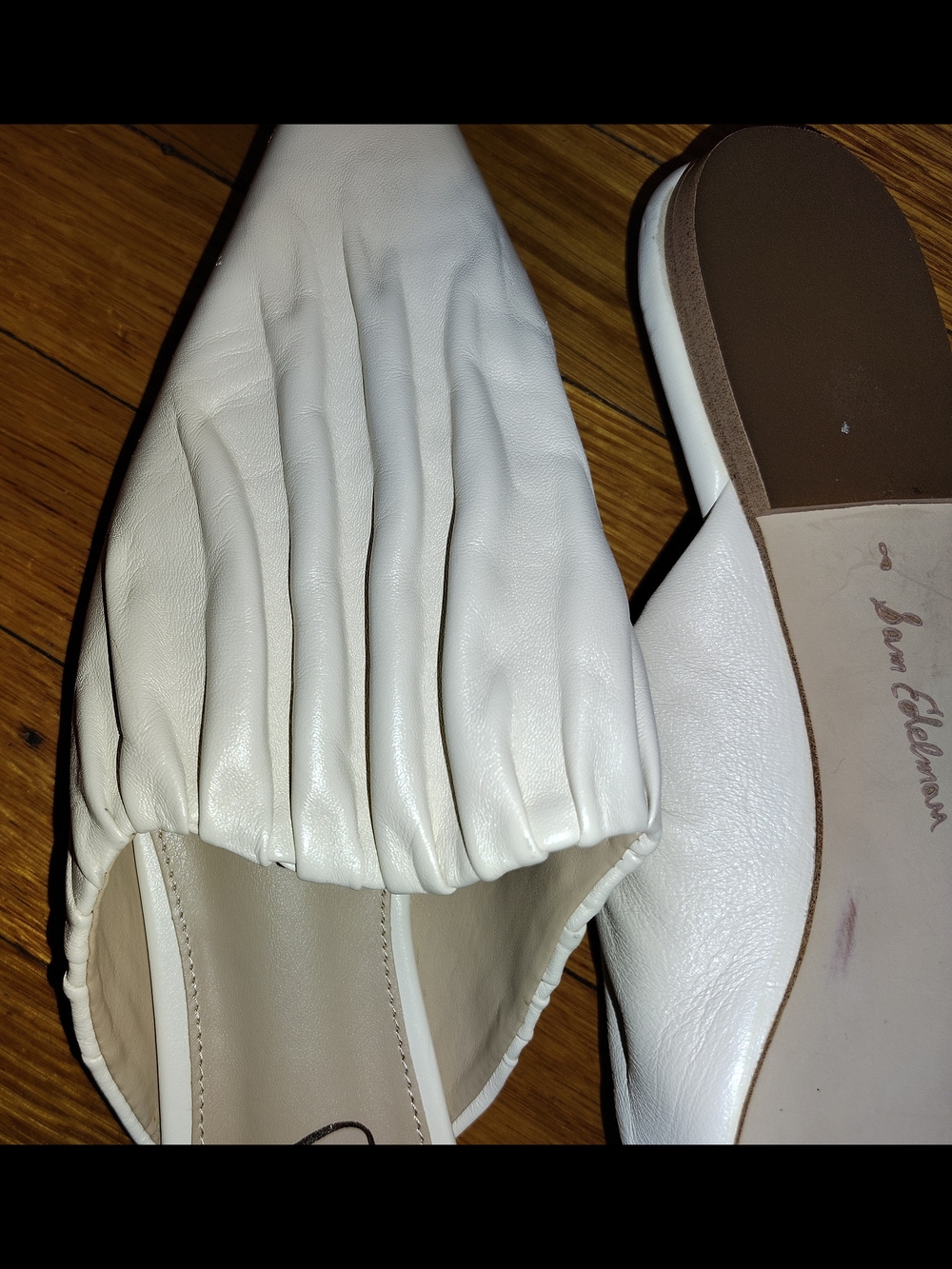 Sam Edleman Cecilia Gathered Leather Slip-On Flats Sz 8 - Picture 2 of 5